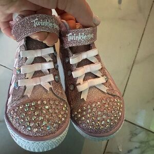 Skechers Pink Sparkle Sneakers with Glitter